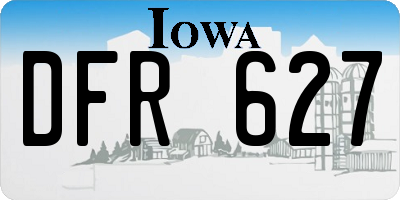 IA license plate DFR627