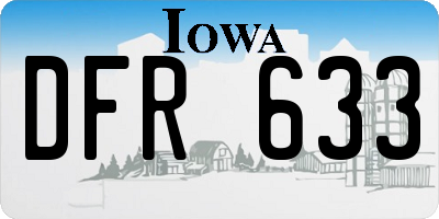 IA license plate DFR633