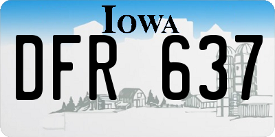 IA license plate DFR637