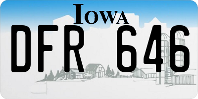 IA license plate DFR646
