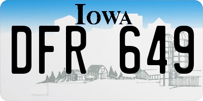 IA license plate DFR649