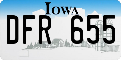 IA license plate DFR655