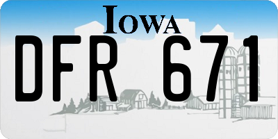 IA license plate DFR671