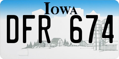 IA license plate DFR674