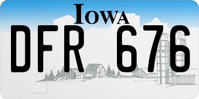 IA license plate DFR676
