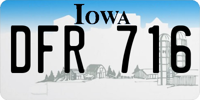 IA license plate DFR716