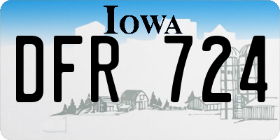 IA license plate DFR724