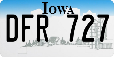 IA license plate DFR727