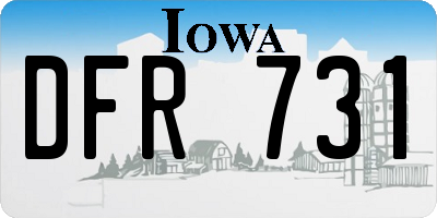 IA license plate DFR731