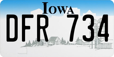 IA license plate DFR734