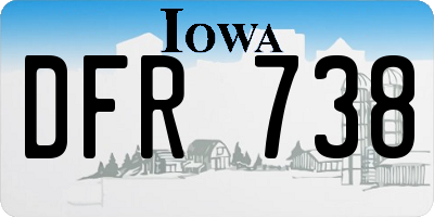 IA license plate DFR738