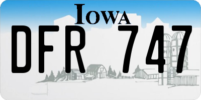 IA license plate DFR747