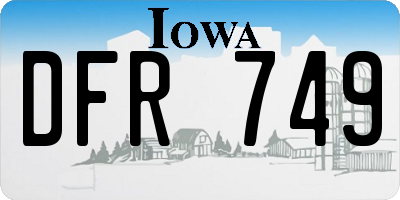 IA license plate DFR749