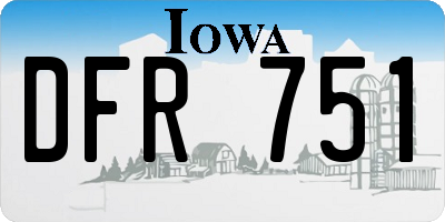 IA license plate DFR751