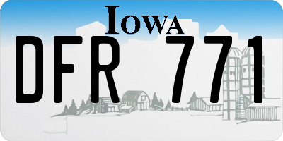 IA license plate DFR771