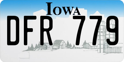 IA license plate DFR779