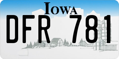 IA license plate DFR781