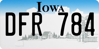 IA license plate DFR784