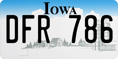IA license plate DFR786