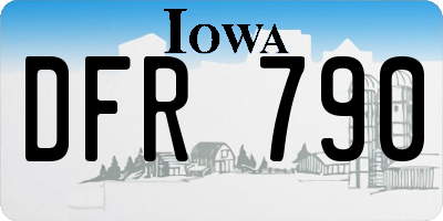IA license plate DFR790