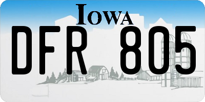 IA license plate DFR805