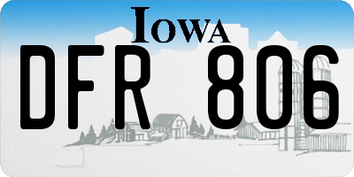 IA license plate DFR806