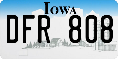 IA license plate DFR808