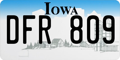 IA license plate DFR809