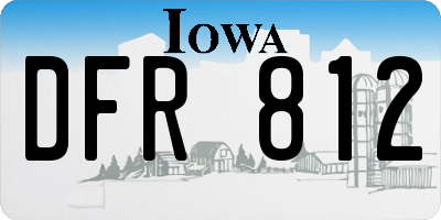 IA license plate DFR812