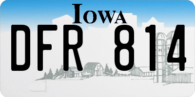 IA license plate DFR814