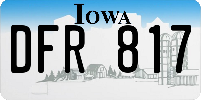 IA license plate DFR817