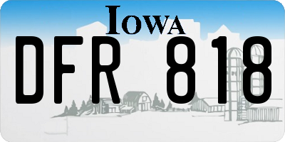 IA license plate DFR818