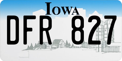 IA license plate DFR827