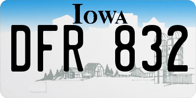 IA license plate DFR832