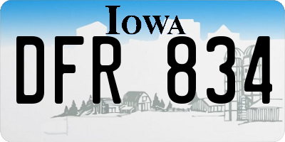 IA license plate DFR834