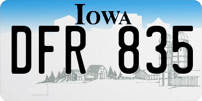 IA license plate DFR835