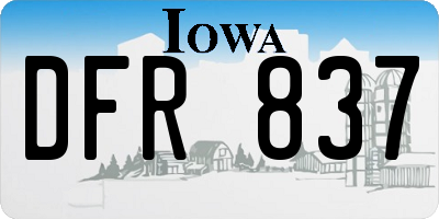 IA license plate DFR837