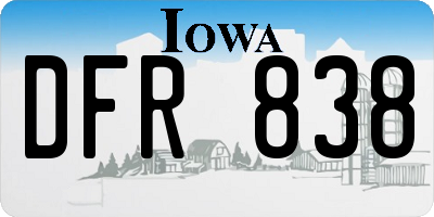 IA license plate DFR838