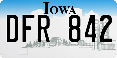 IA license plate DFR842