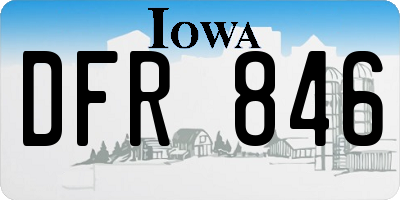 IA license plate DFR846
