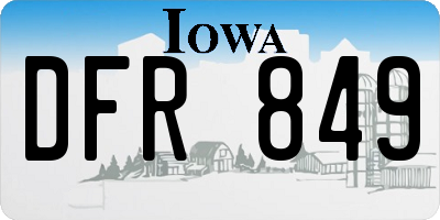 IA license plate DFR849