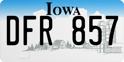 IA license plate DFR857