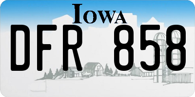 IA license plate DFR858