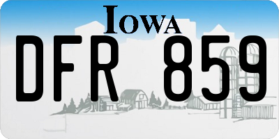 IA license plate DFR859
