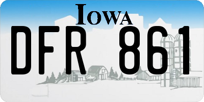 IA license plate DFR861