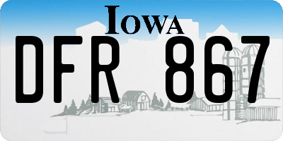 IA license plate DFR867