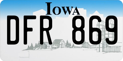 IA license plate DFR869