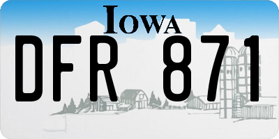 IA license plate DFR871