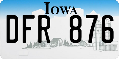 IA license plate DFR876