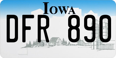 IA license plate DFR890